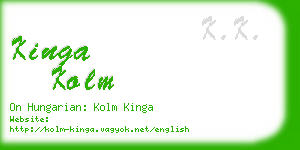 kinga kolm business card